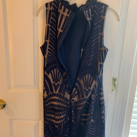 Tan and Navy Cocktail Lace dress! - Picture 4 of 4